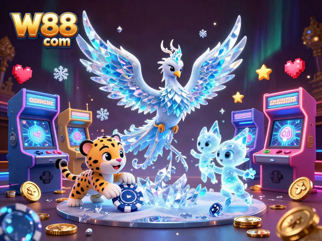 Experience the thrill of W88 com with vibrant gaming characters and dynamic casino elements.