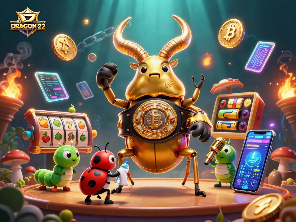 Spin to win jackpots at DRAGON222, featuring vibrant characters and exciting slot elements.