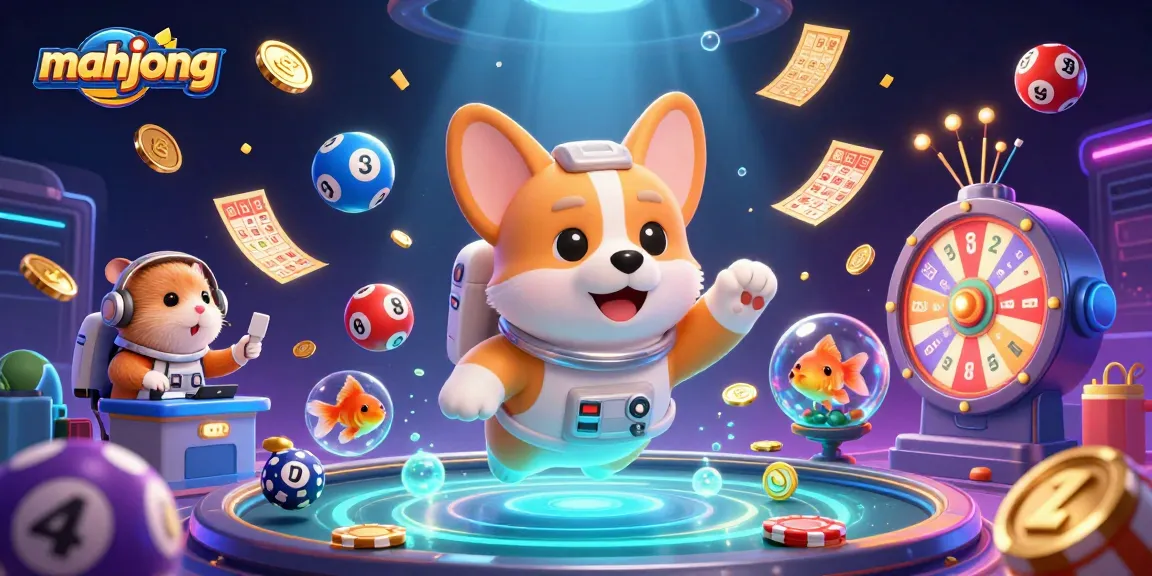 Winning at mahjong becomes thrilling in this vibrant 3D casino scene with exciting game elements.
