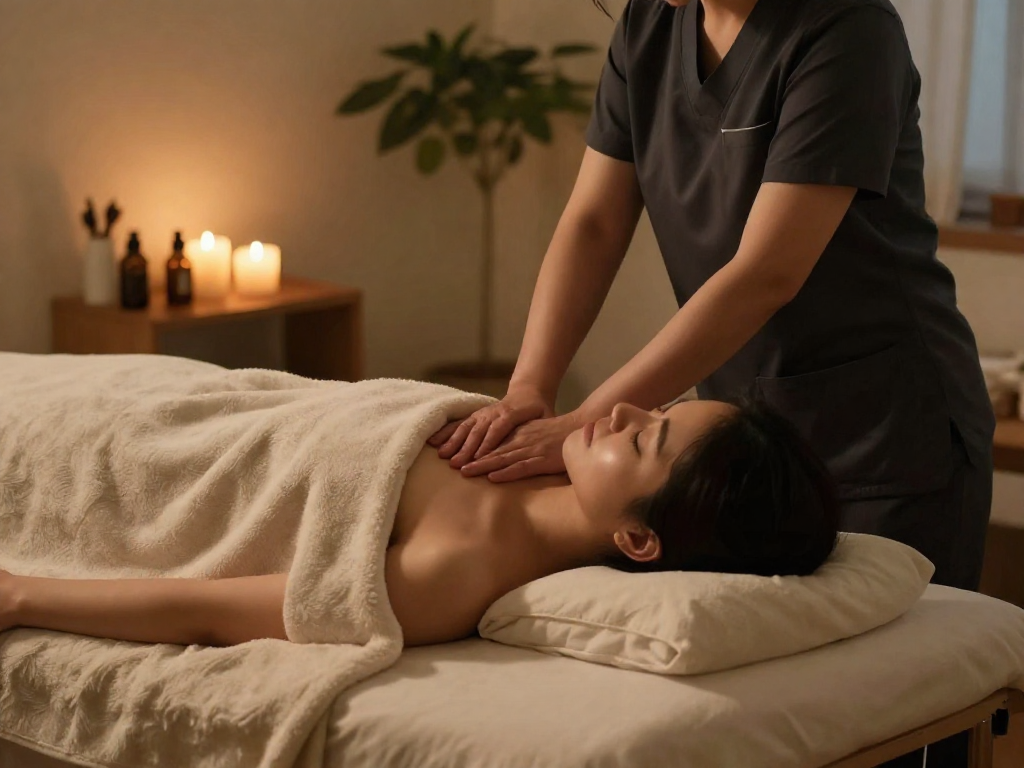 Experience a calming 서대문출장마사지 session in a serene home environment.