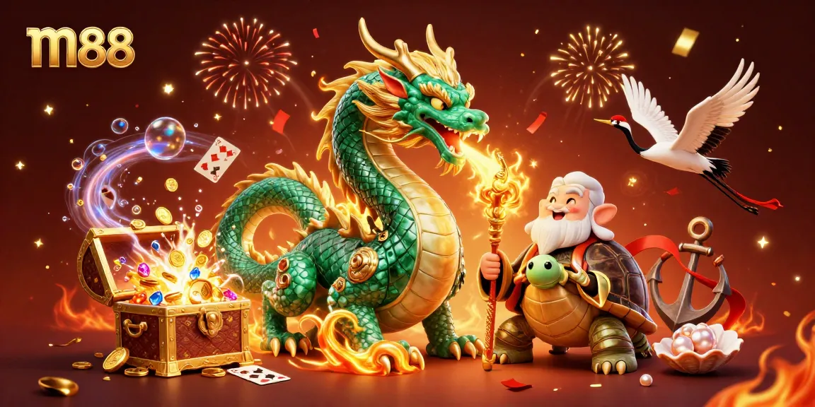 Experience thrilling wins with m88 in this vibrant, dynamic casino themed illustration.