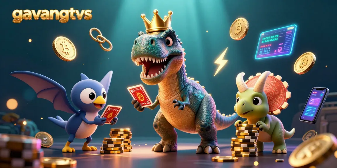 Join the excitement with gavangtvs as a T-Rex shuffles cards and a triceratops stacks chips in a dynamic 3D casino scene.
