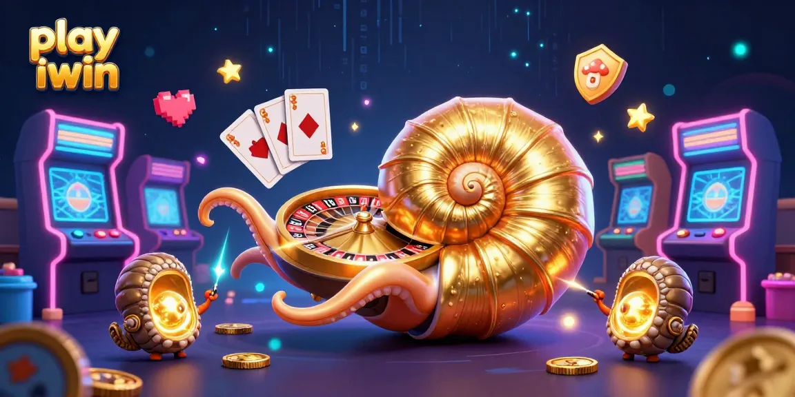 Engage with the thrill as you play iwin featuring a giant nautilus roulette wheel and glowing game elements.
