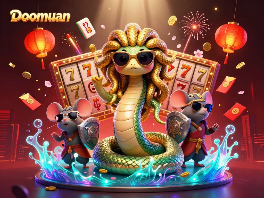 Doomuan offers competitive gaming with rich visuals, showcases intricate slot details and shiny coins.