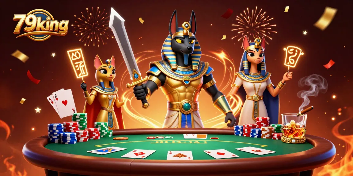 Experience the thrilling action at 79king with ancient Egyptian warriors and captivating casino elements.
