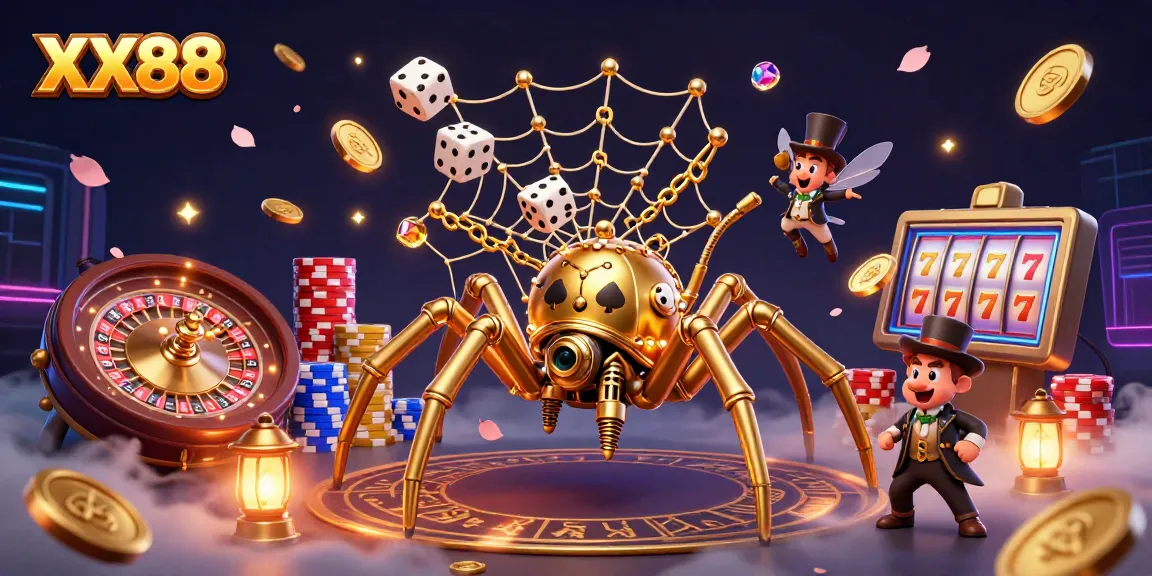 Experience the thrill of XX88 with our captivating steampunk casino scene filled with dynamic gaming elements.