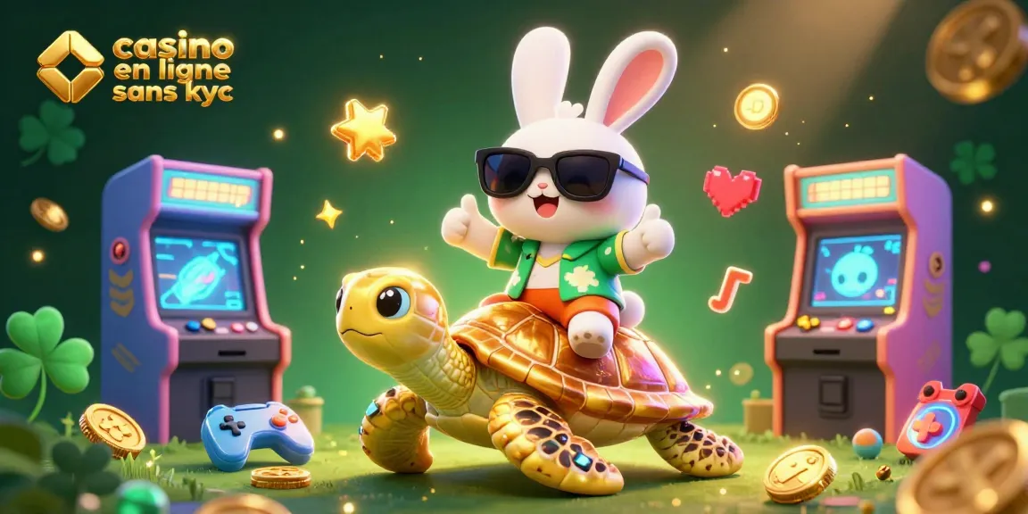 Profitez de la magie des jeux avec le casino en ligne sans kyc, illustrant un lapin chanceux.