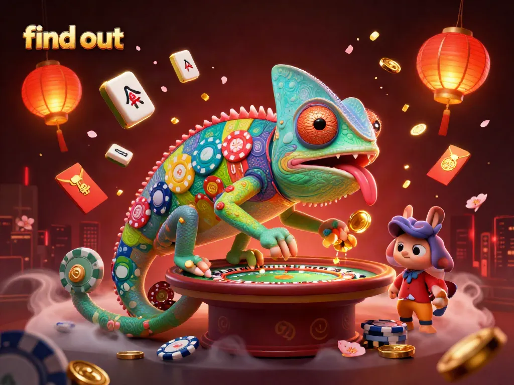 Join the chameleon casino owner to find out winning strategies amidst vibrant gambling elements.