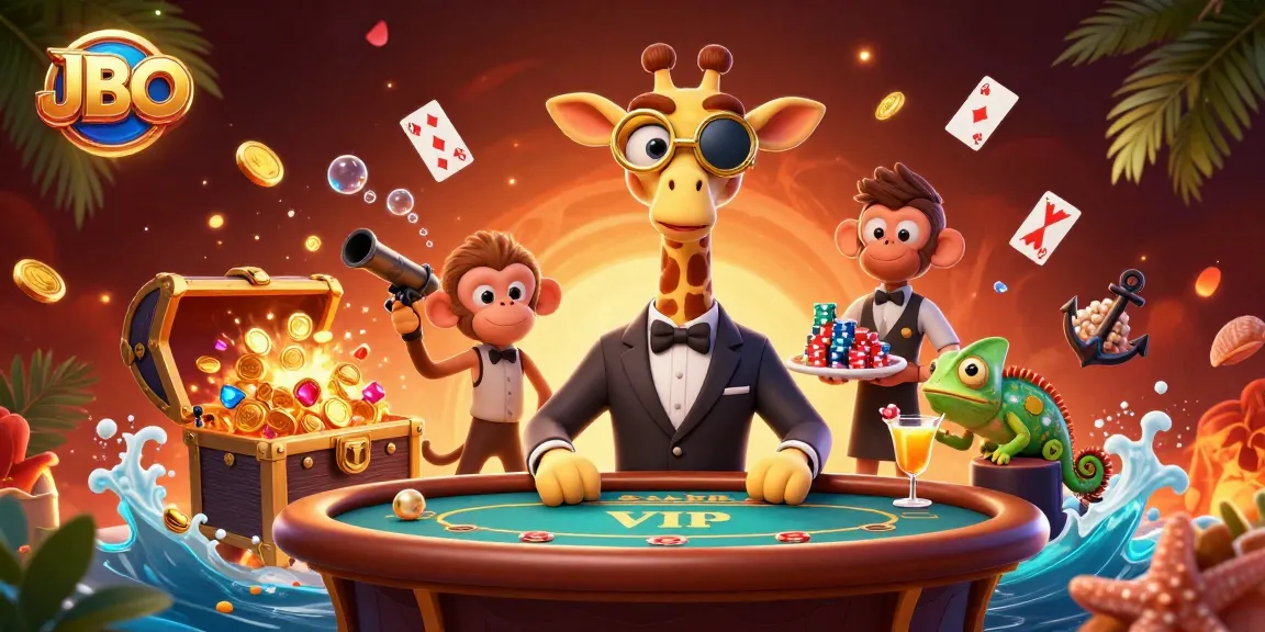 Experience thrilling gameplay at JBO with our high-roller giraffe and monkey valet.