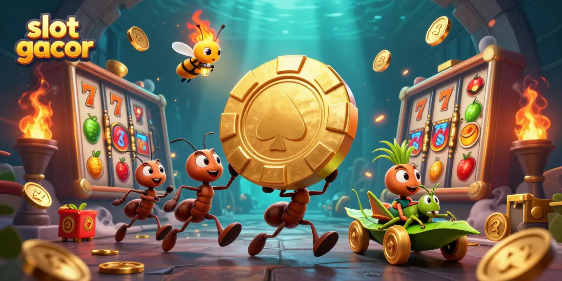 Experience slot gacor with a dynamic 3D illustration of animated characters engaging in a thrilling heist.