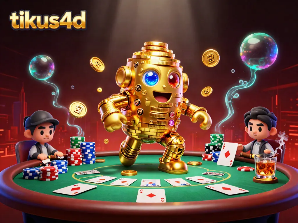 Engage with tikus4d's exciting online gaming scene filled with vibrant poker elements and golden treasures.