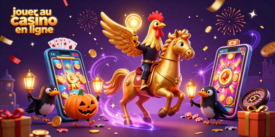 Jouer au casino en ligne avec une image dynamique d'un roi en or et ses amis dans un casino nocturne.
