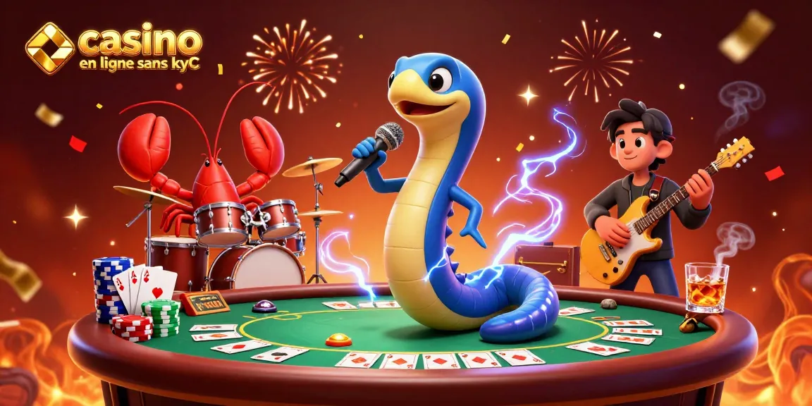 Jouez sur un casino en ligne sans KYC avec cette illustration dynamique d'un concert sous-marin.