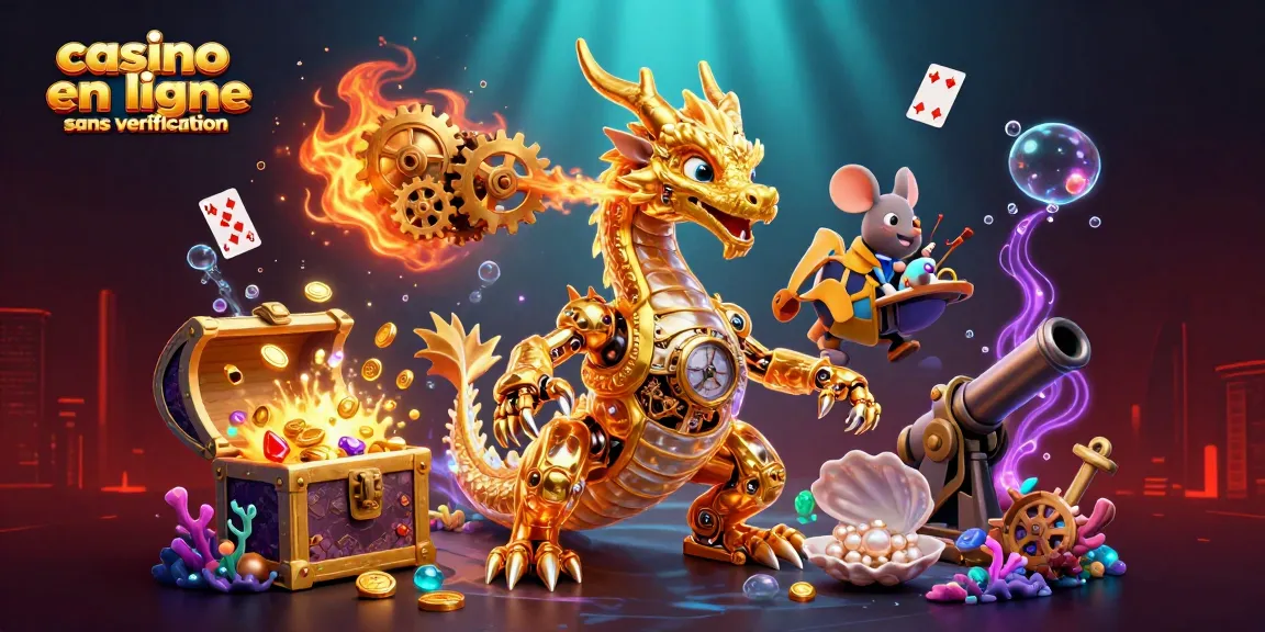 Jouez sur un casino en ligne sans vérification, avec dragon d'or mécanique et jeux lumineux.