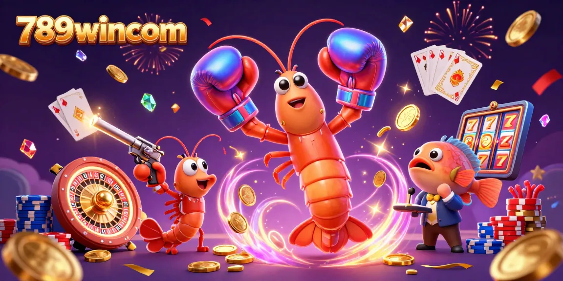 Experience the excitement of 789wincom with vivid casino characters and sparkling treasures in a dynamic scene.