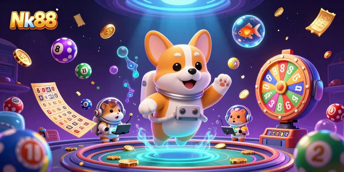 Experience exhilarating fun with Nk88 as the corgi astronaut tackles zero gravity in a space casino.