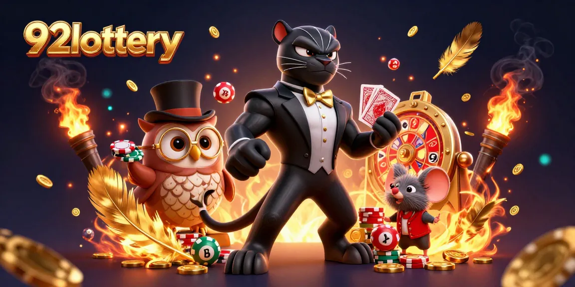 Engage with 92lottery's vibrant lottery scene featuring elegant characters and thrilling game elements.