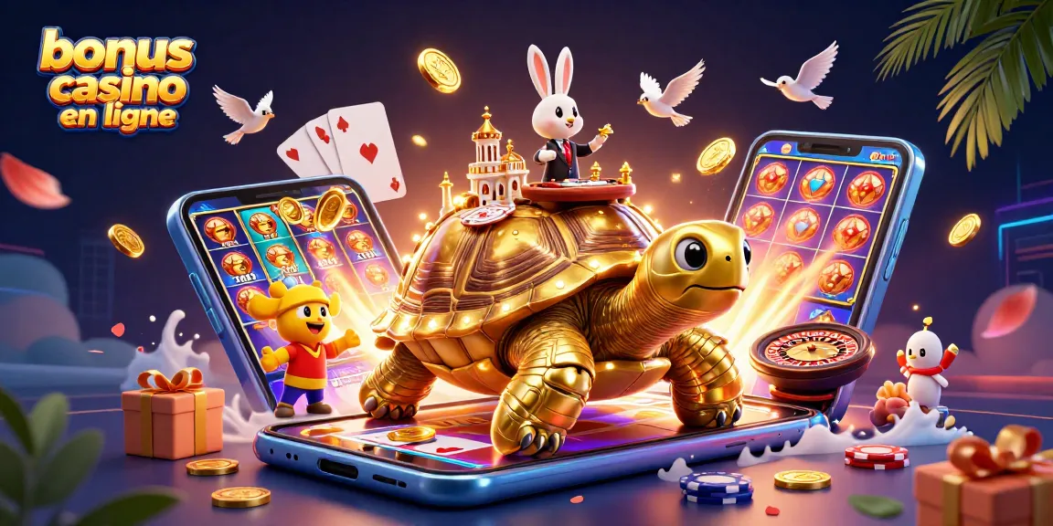 Bonus casino en ligne : gagnant avec une tortue géante et un croupier en direct.