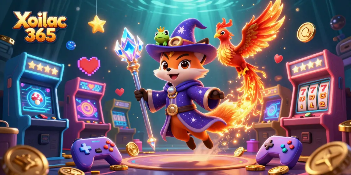 Xoilac 365 immerses users in a vibrant gaming experience with colorful elements and dynamic casino features.
